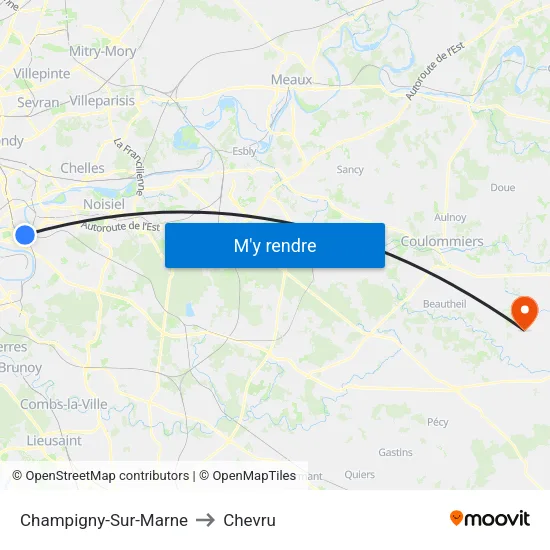 Champigny-Sur-Marne to Chevru map