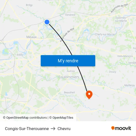 Congis-Sur-Therouanne to Chevru map