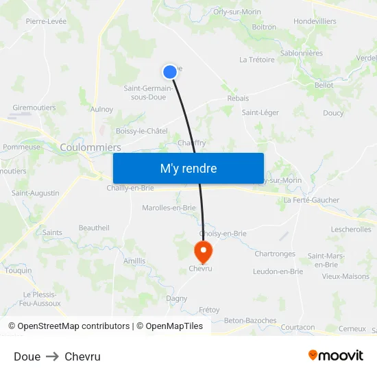 Doue to Chevru map
