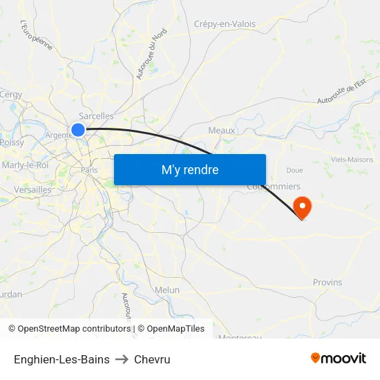 Enghien-Les-Bains to Chevru map