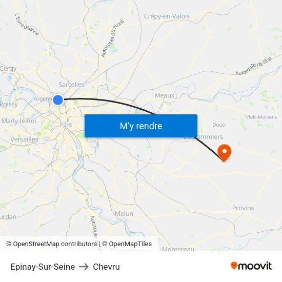 Epinay-Sur-Seine to Chevru map