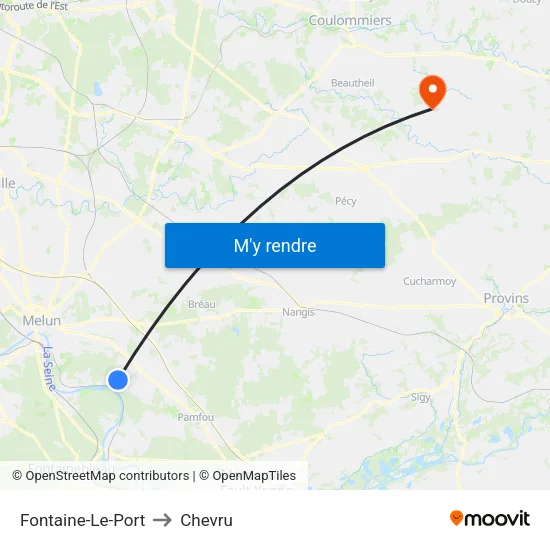 Fontaine-Le-Port to Chevru map