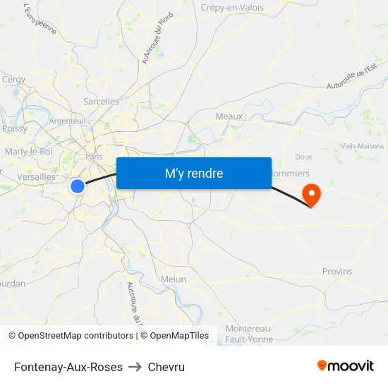 Fontenay-Aux-Roses to Chevru map