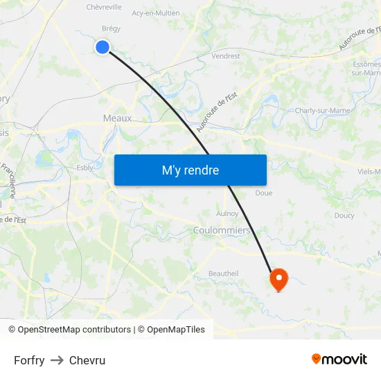 Forfry to Chevru map