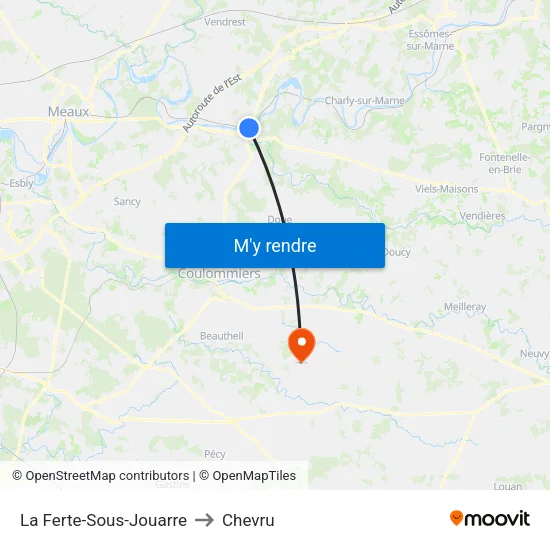 La Ferte-Sous-Jouarre to Chevru map