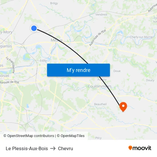 Le Plessis-Aux-Bois to Chevru map