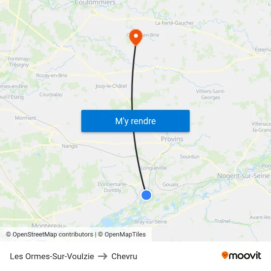 Les Ormes-Sur-Voulzie to Chevru map