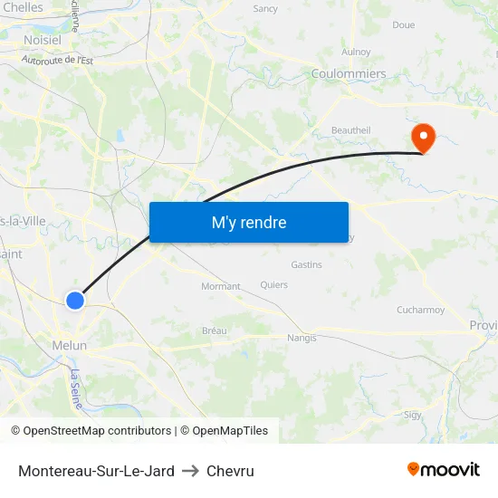 Montereau-Sur-Le-Jard to Chevru map