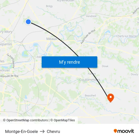 Montge-En-Goele to Chevru map