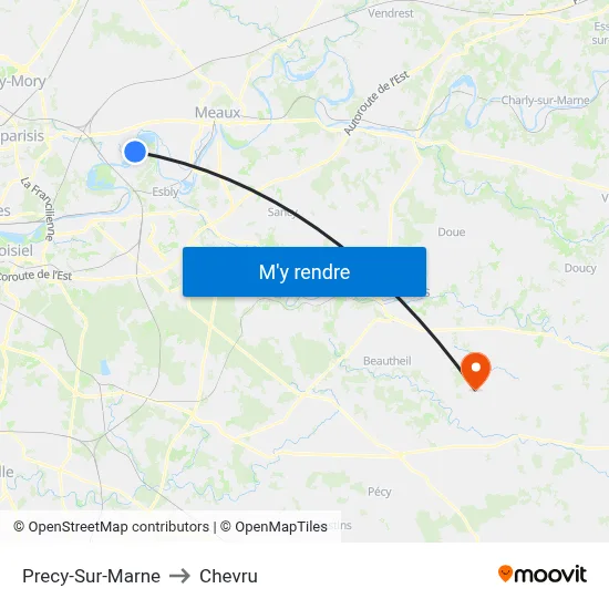 Precy-Sur-Marne to Chevru map
