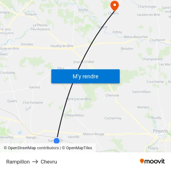Rampillon to Chevru map