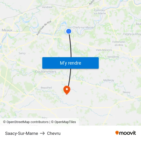 Saacy-Sur-Marne to Chevru map
