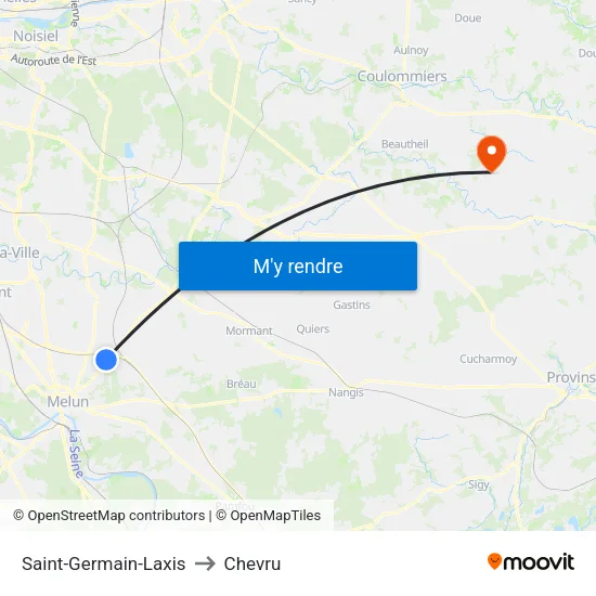 Saint-Germain-Laxis to Chevru map