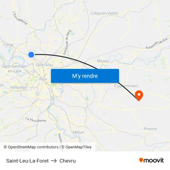 Saint-Leu-La-Foret to Chevru map