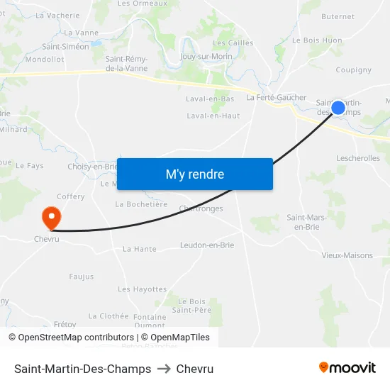 Saint-Martin-Des-Champs to Chevru map