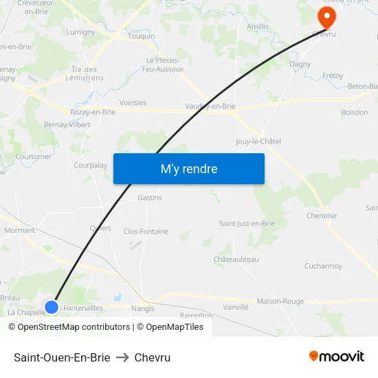 Saint-Ouen-En-Brie to Chevru map