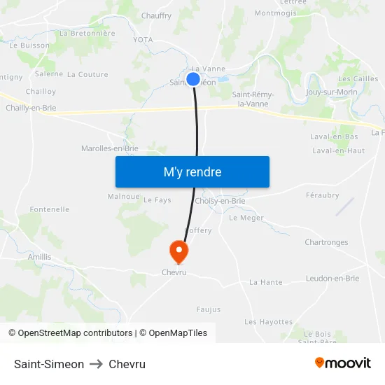 Saint-Simeon to Chevru map