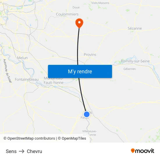 Sens to Chevru map