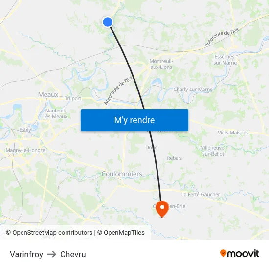 Varinfroy to Chevru map