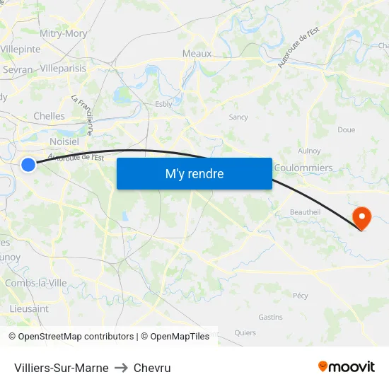 Villiers-Sur-Marne to Chevru map