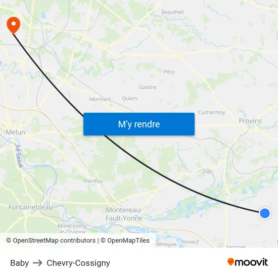 Baby to Chevry-Cossigny map