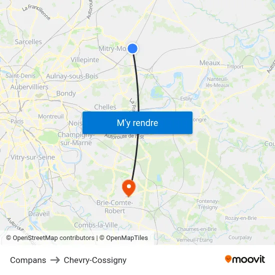 Compans to Chevry-Cossigny map