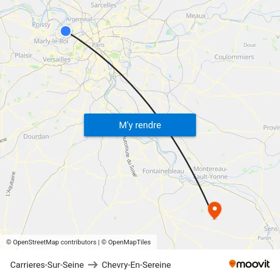 Carrieres-Sur-Seine to Chevry-En-Sereine map