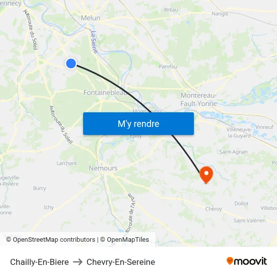 Chailly-En-Biere to Chevry-En-Sereine map