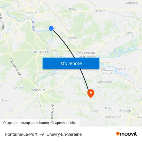 Fontaine-Le-Port to Chevry-En-Sereine map