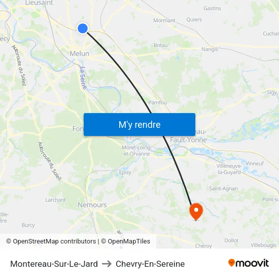 Montereau-Sur-Le-Jard to Chevry-En-Sereine map