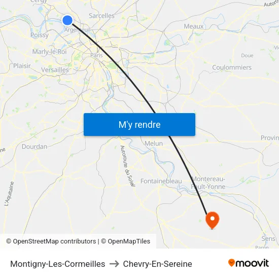 Montigny-Les-Cormeilles to Chevry-En-Sereine map