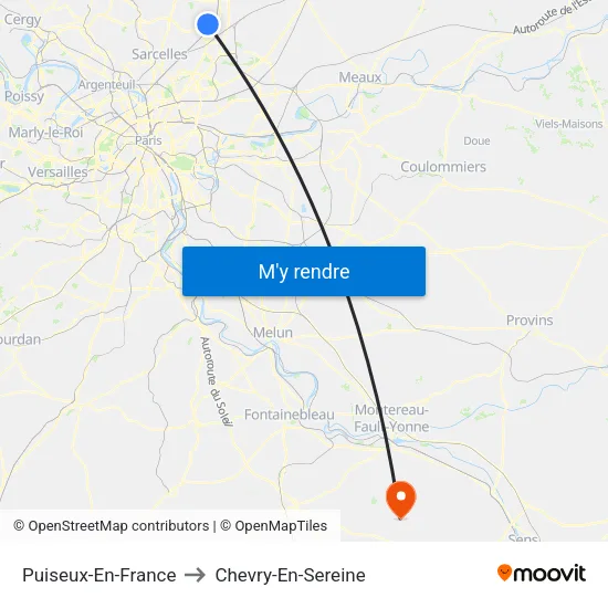 Puiseux-En-France to Chevry-En-Sereine map