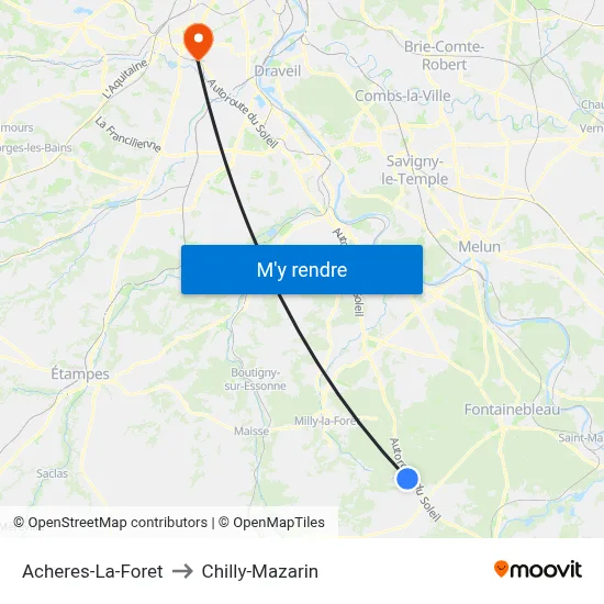 Acheres-La-Foret to Chilly-Mazarin map