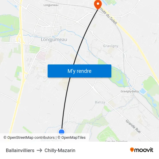 Ballainvilliers to Chilly-Mazarin map