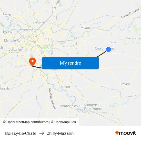 Boissy-Le-Chatel to Chilly-Mazarin map