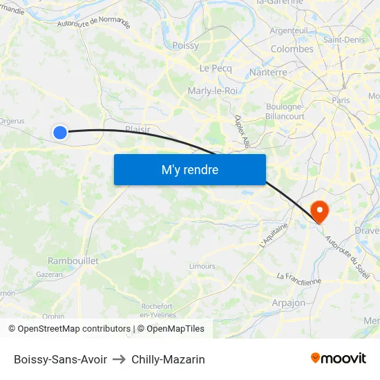 Boissy-Sans-Avoir to Chilly-Mazarin map