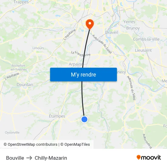 Bouville to Chilly-Mazarin map