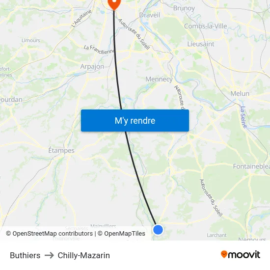 Buthiers to Chilly-Mazarin map