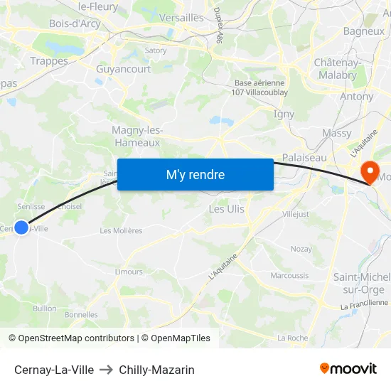 Cernay-La-Ville to Chilly-Mazarin map