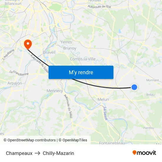 Champeaux to Chilly-Mazarin map