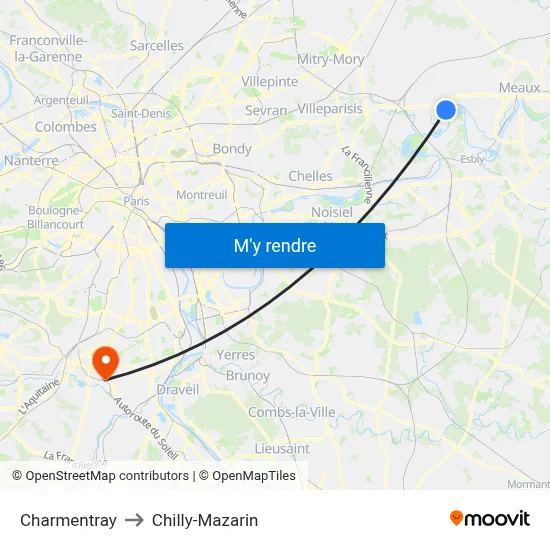 Charmentray to Chilly-Mazarin map