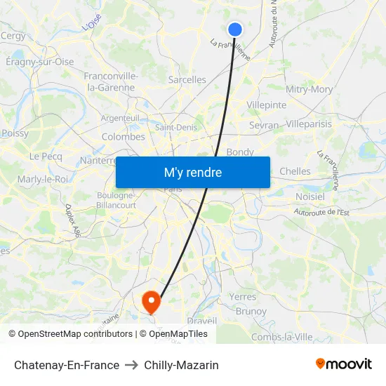 Chatenay-En-France to Chilly-Mazarin map