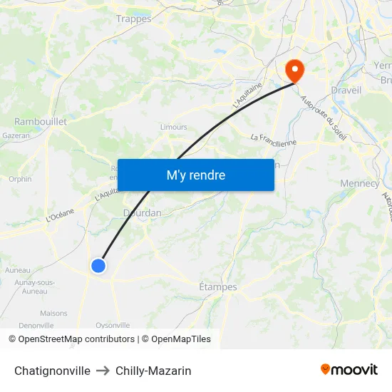 Chatignonville to Chilly-Mazarin map