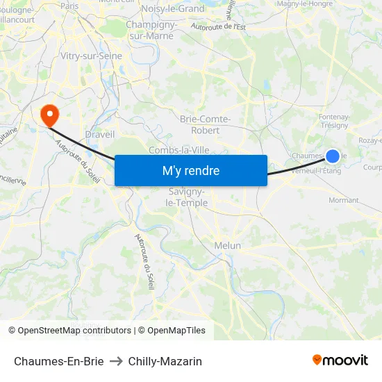 Chaumes-En-Brie to Chilly-Mazarin map