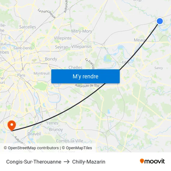 Congis-Sur-Therouanne to Chilly-Mazarin map
