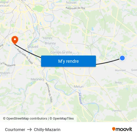 Courtomer to Chilly-Mazarin map
