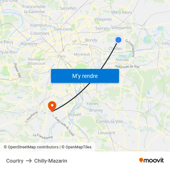 Courtry to Chilly-Mazarin map