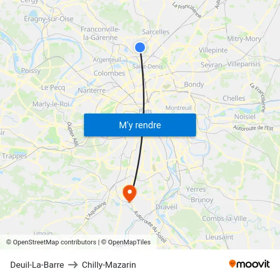 Deuil-La-Barre to Chilly-Mazarin map