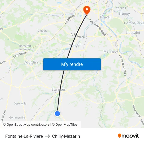 Fontaine-La-Riviere to Chilly-Mazarin map