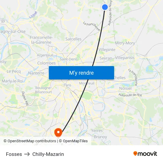 Fosses to Chilly-Mazarin map